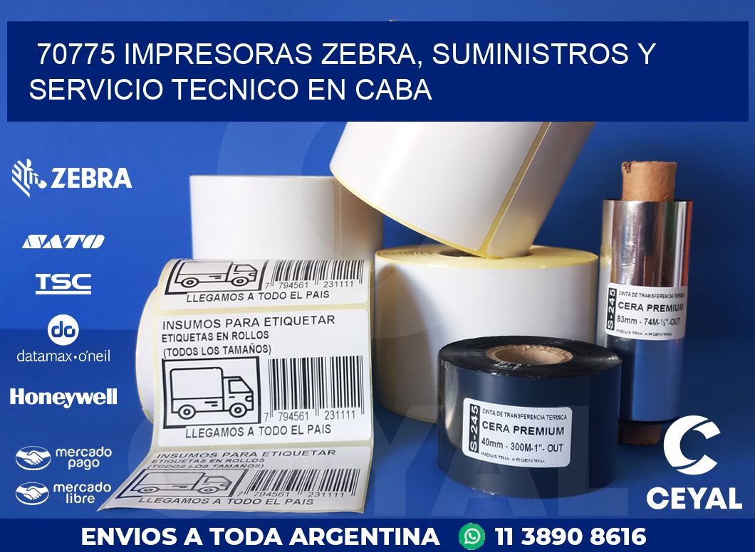 70775 IMPRESORAS ZEBRA, SUMINISTROS Y SERVICIO TECNICO EN CABA