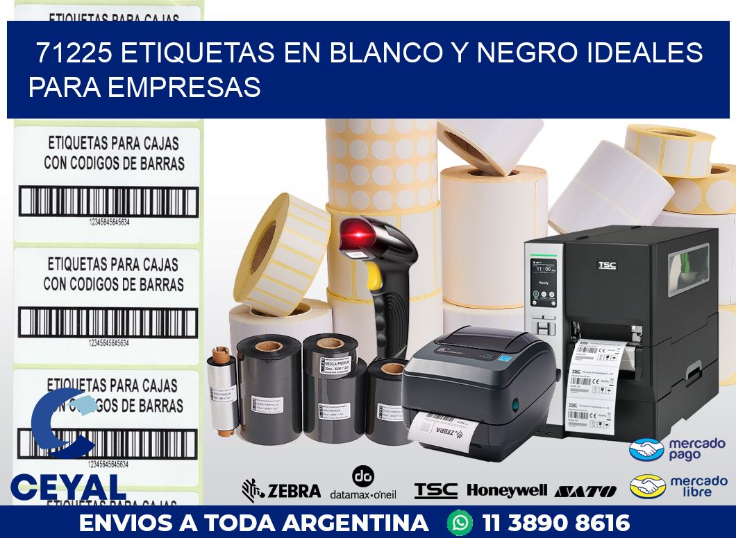 71225 ETIQUETAS EN BLANCO Y NEGRO IDEALES PARA EMPRESAS