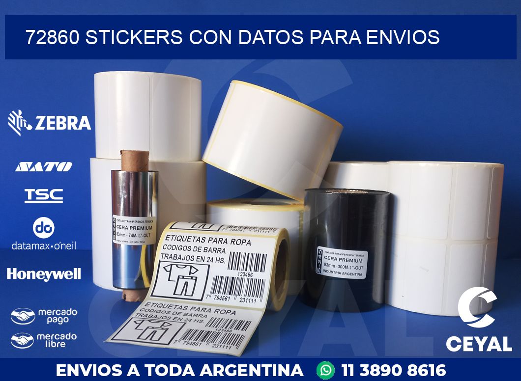 72860 STICKERS CON DATOS PARA ENVIOS