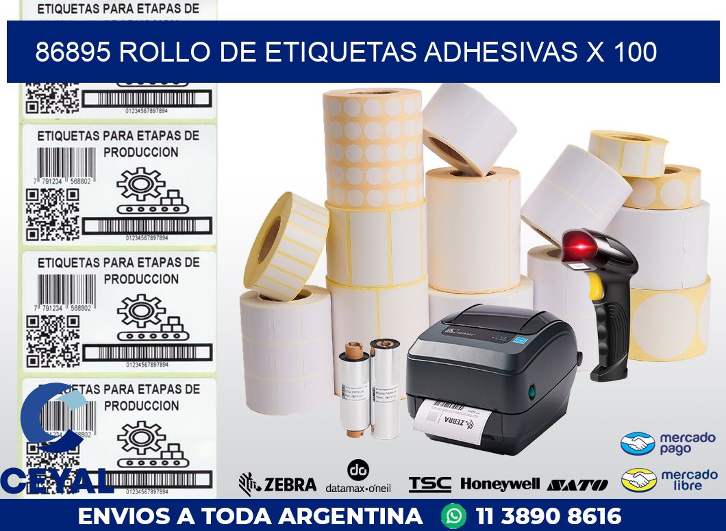 86895 ROLLO DE ETIQUETAS ADHESIVAS X 100