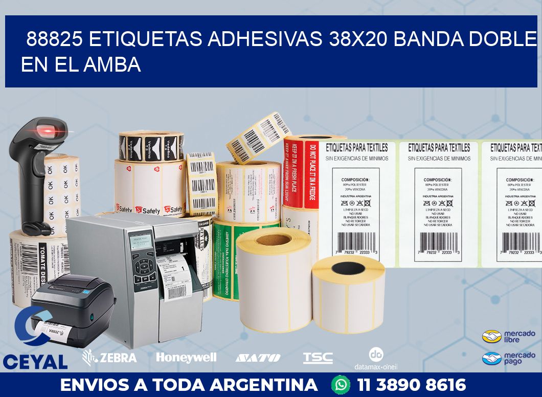 88825 ETIQUETAS ADHESIVAS 38X20 BANDA DOBLE EN EL AMBA