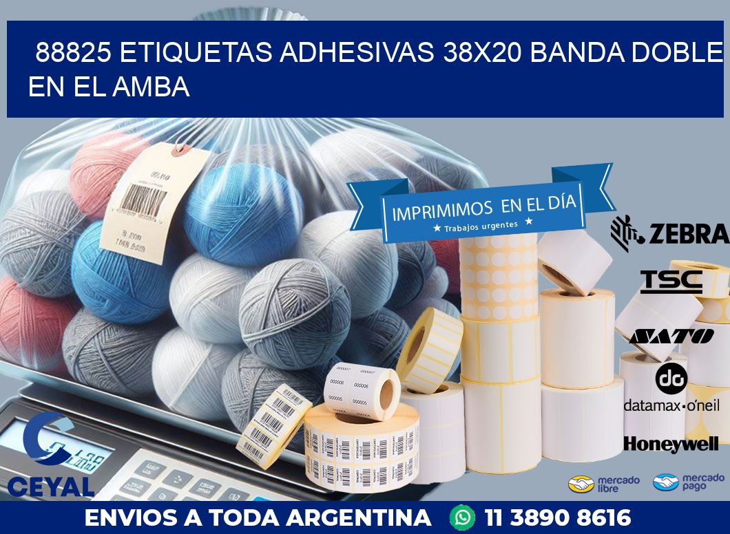 88825 ETIQUETAS ADHESIVAS 38X20 BANDA DOBLE EN EL AMBA