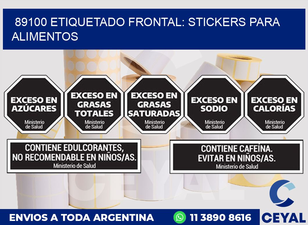 89100 ETIQUETADO FRONTAL: STICKERS PARA ALIMENTOS