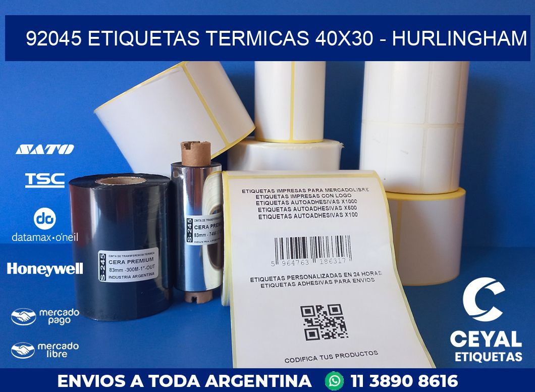 92045 ETIQUETAS TERMICAS 40X30 – HURLINGHAM