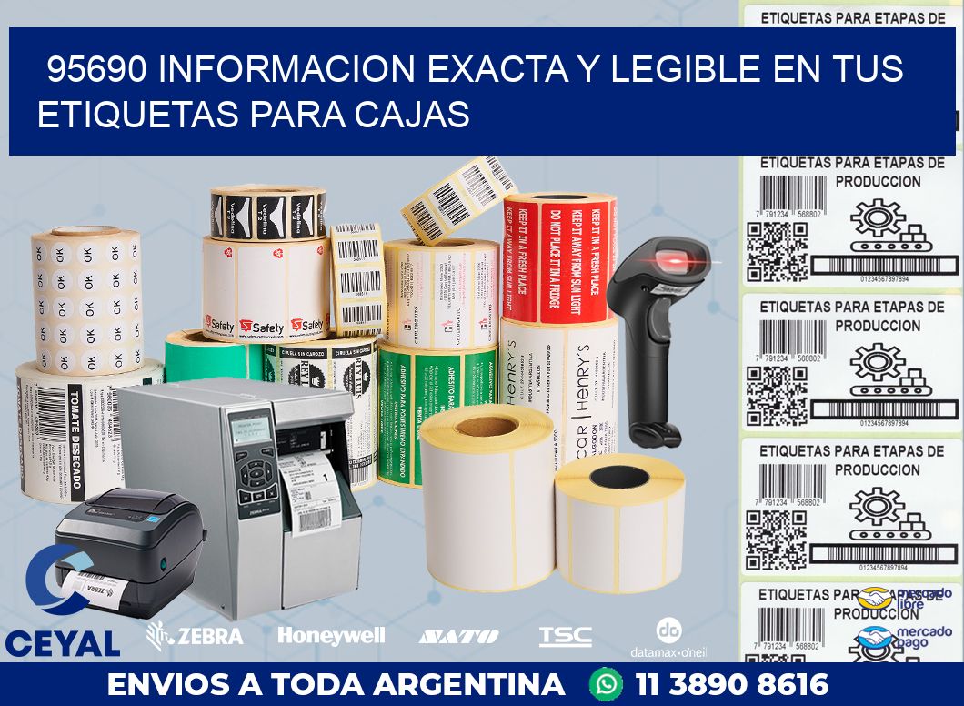 95690 INFORMACION EXACTA Y LEGIBLE EN TUS ETIQUETAS PARA CAJAS