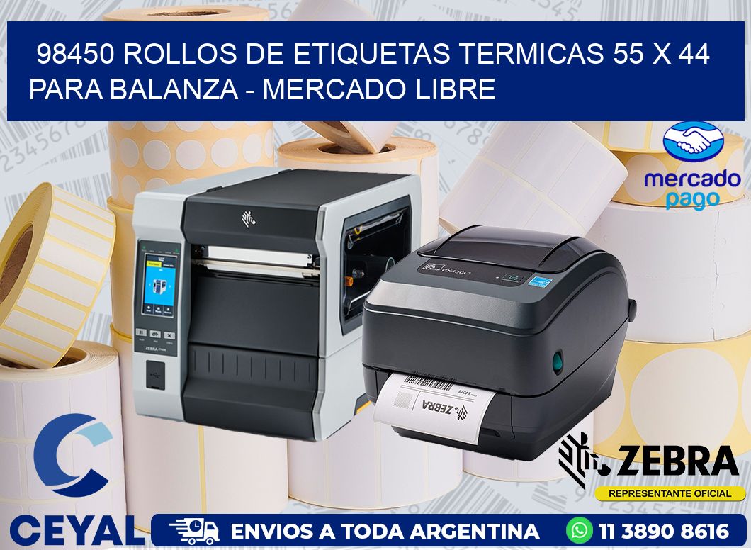 98450 ROLLOS DE ETIQUETAS TERMICAS 55 X 44 PARA BALANZA - MERCADO LIBRE