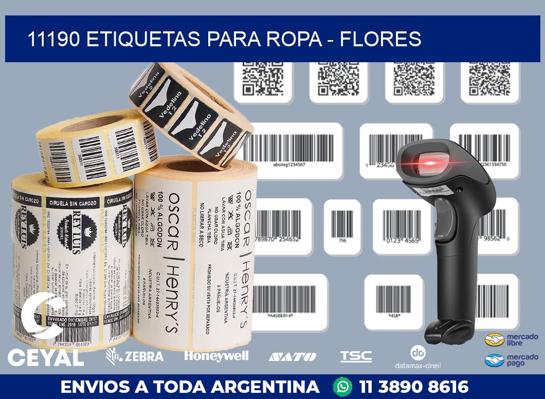 11190 ETIQUETAS PARA ROPA - FLORES