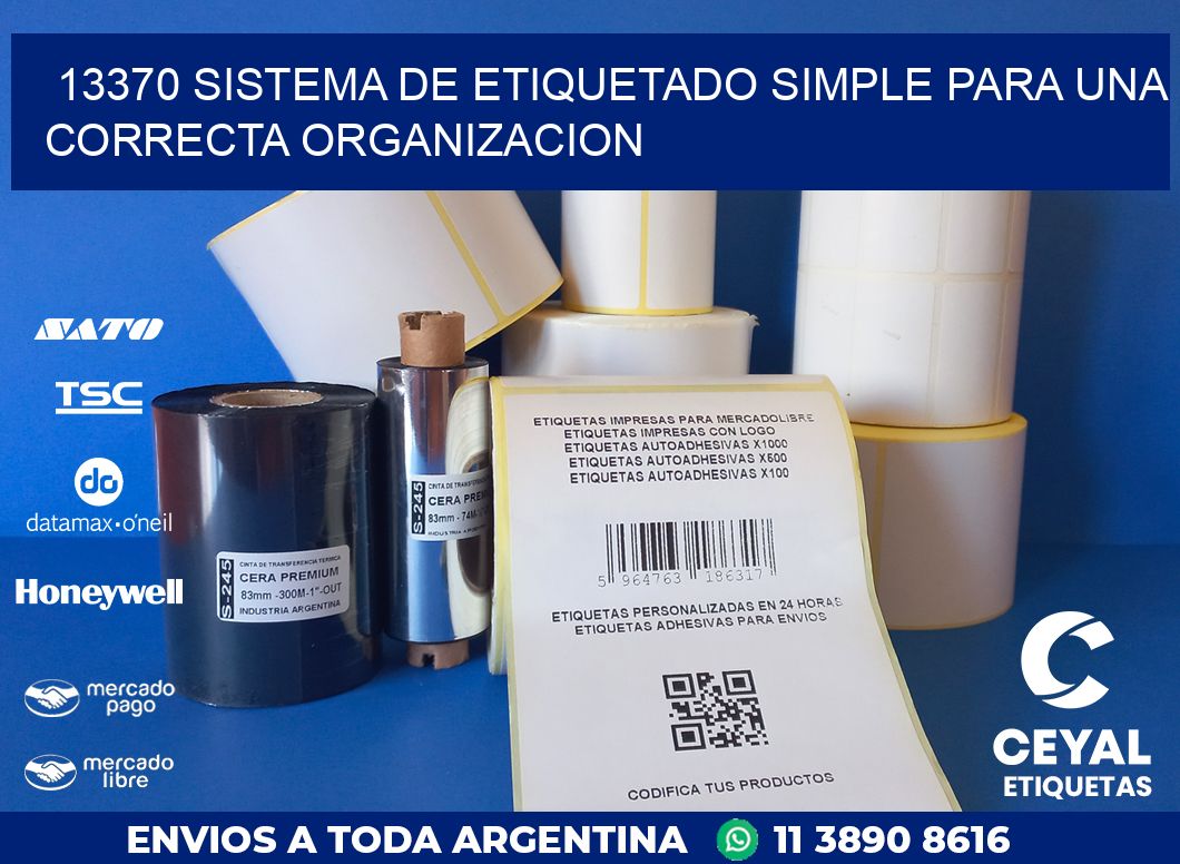 13370 SISTEMA DE ETIQUETADO SIMPLE PARA UNA CORRECTA ORGANIZACION