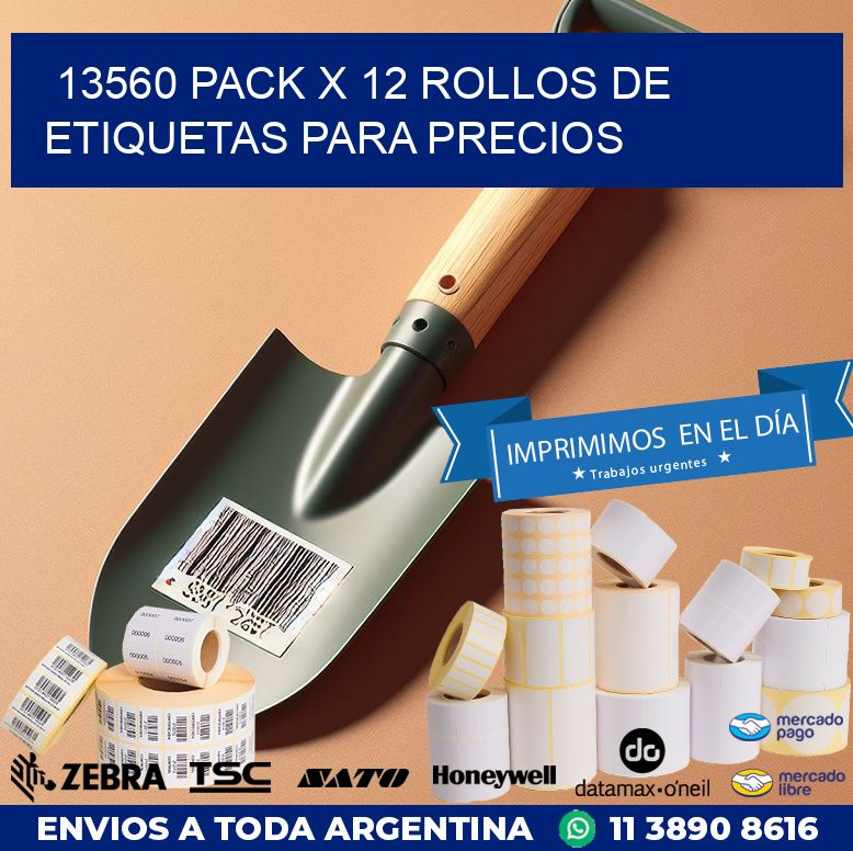 13560 PACK X 12 ROLLOS DE ETIQUETAS PARA PRECIOS