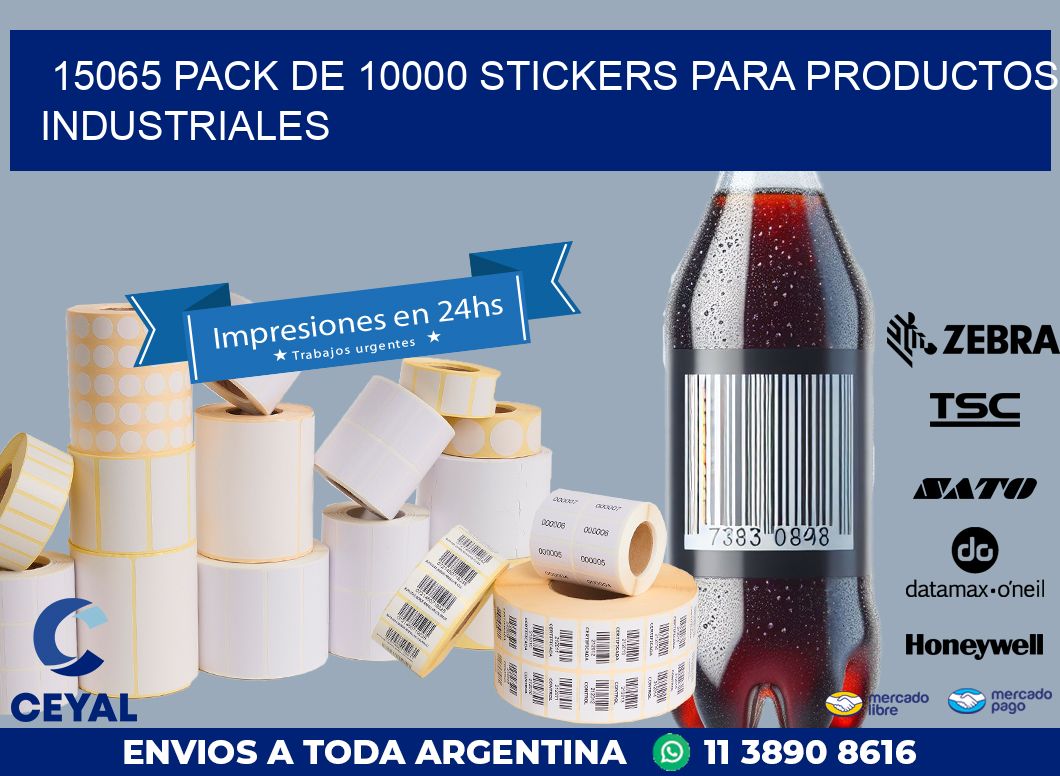 15065 PACK DE 10000 STICKERS PARA PRODUCTOS INDUSTRIALES