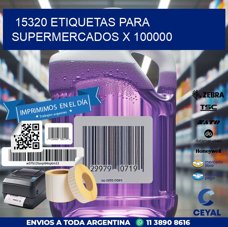 15320 ETIQUETAS PARA SUPERMERCADOS X 100000