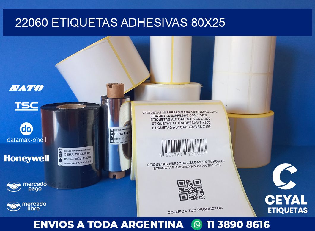 22060 ETIQUETAS ADHESIVAS 80X25