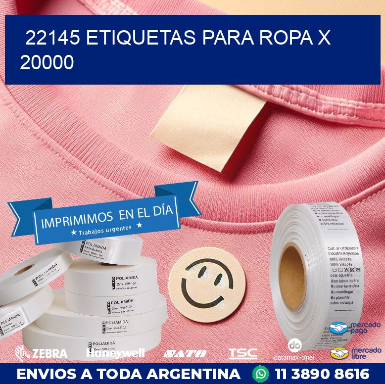 22145 ETIQUETAS PARA ROPA X 20000