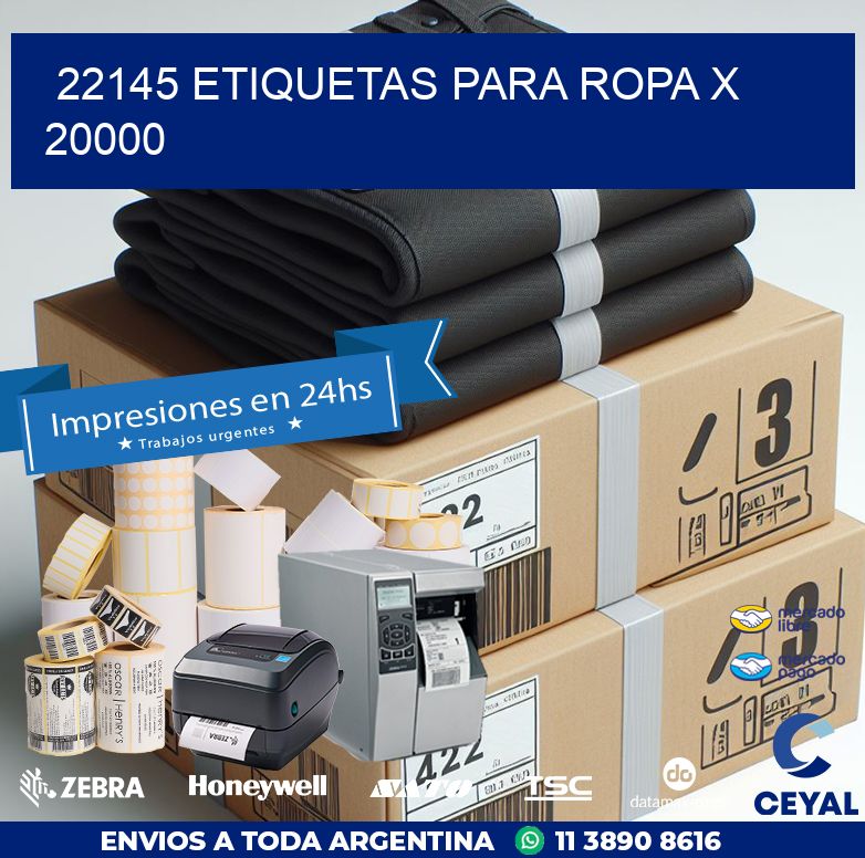 22145 ETIQUETAS PARA ROPA X 20000