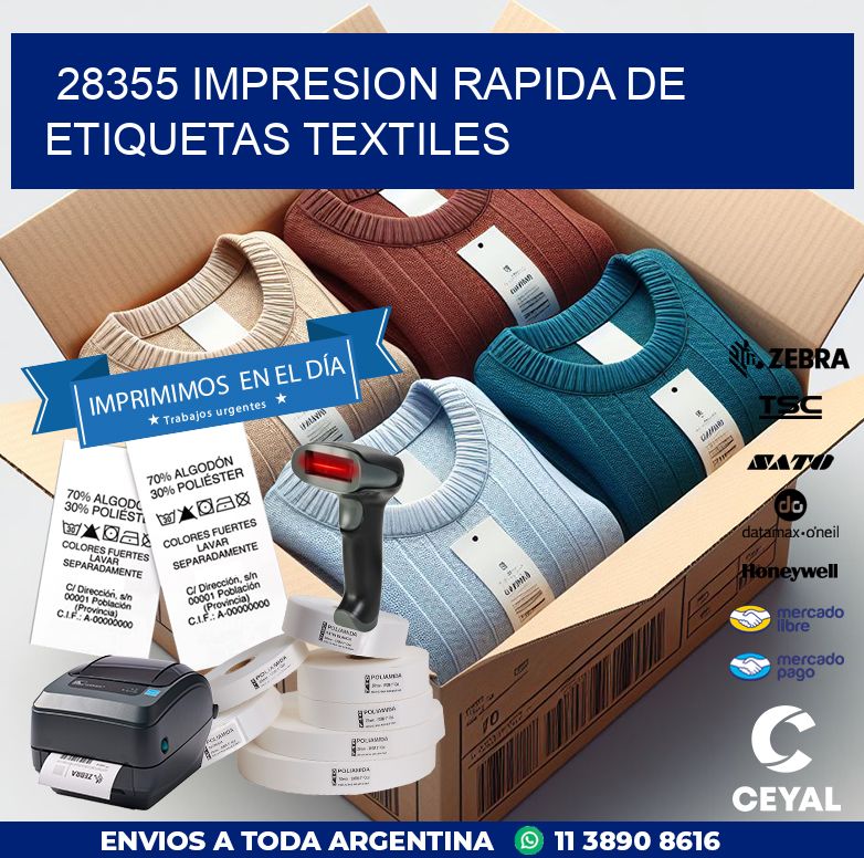 28355 IMPRESION RAPIDA DE ETIQUETAS TEXTILES