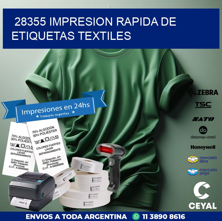 28355 IMPRESION RAPIDA DE ETIQUETAS TEXTILES