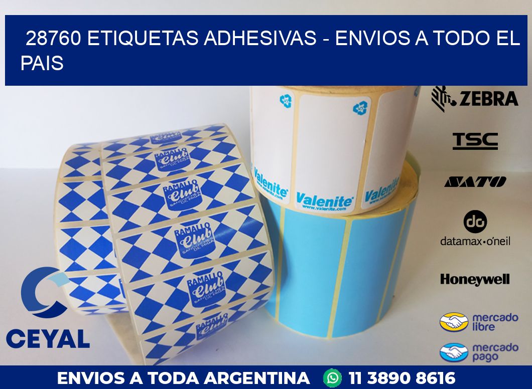 28760 ETIQUETAS ADHESIVAS - ENVIOS A TODO EL PAIS