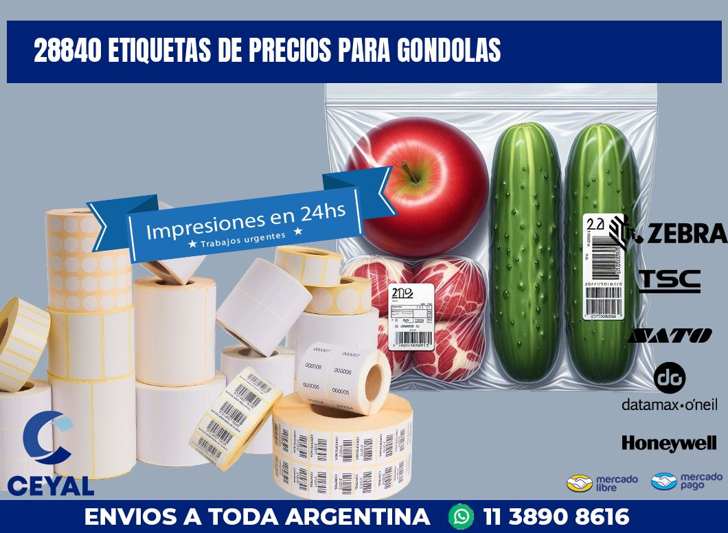 28840 ETIQUETAS DE PRECIOS PARA GONDOLAS