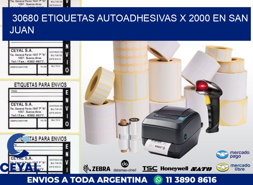 30680 ETIQUETAS AUTOADHESIVAS X 2000 EN SAN JUAN