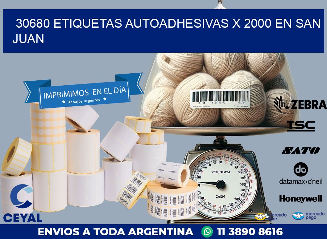 30680 ETIQUETAS AUTOADHESIVAS X 2000 EN SAN JUAN