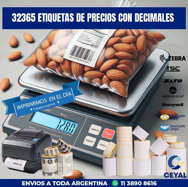 32365 ETIQUETAS DE PRECIOS CON DECIMALES