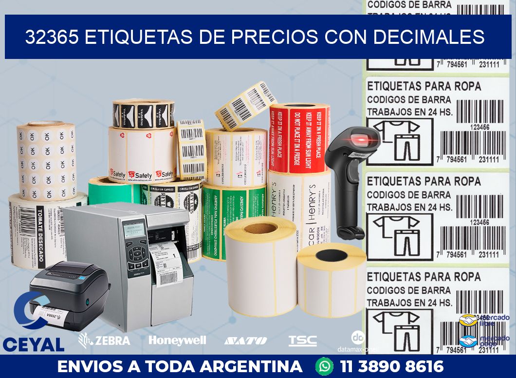 32365 ETIQUETAS DE PRECIOS CON DECIMALES