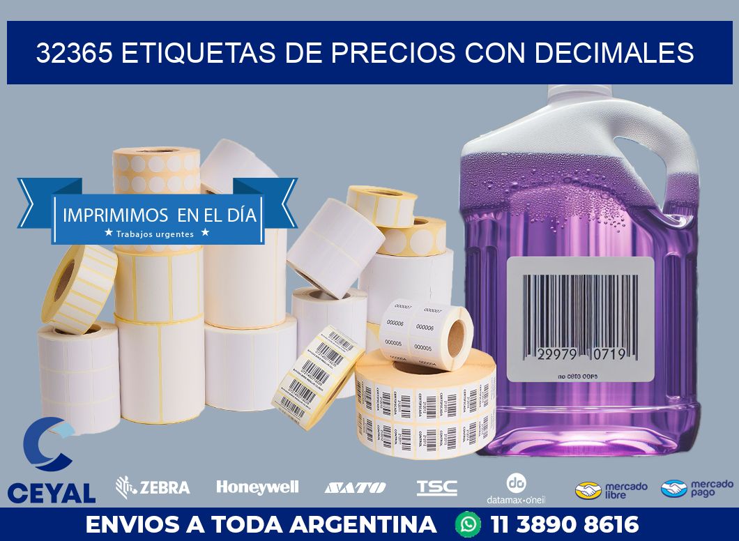 32365 ETIQUETAS DE PRECIOS CON DECIMALES