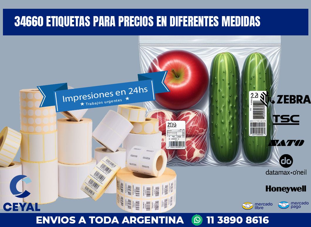 34660 ETIQUETAS PARA PRECIOS EN DIFERENTES MEDIDAS