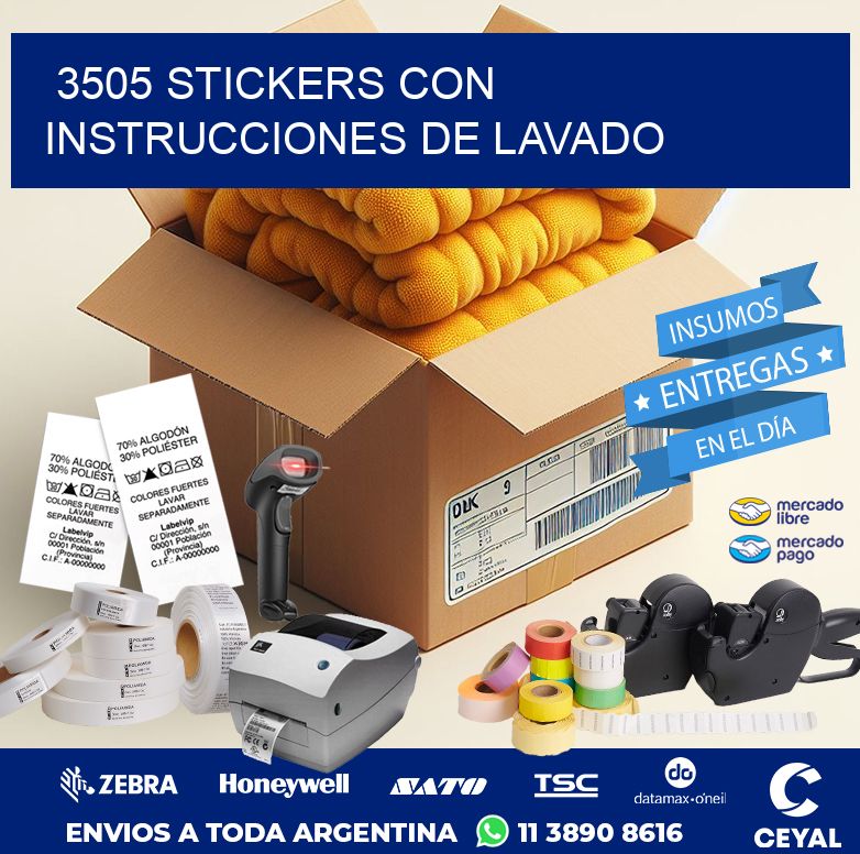 3505 STICKERS CON INSTRUCCIONES DE LAVADO