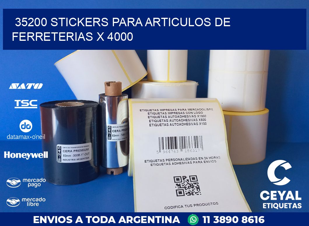 35200 STICKERS PARA ARTICULOS DE FERRETERIAS X 4000