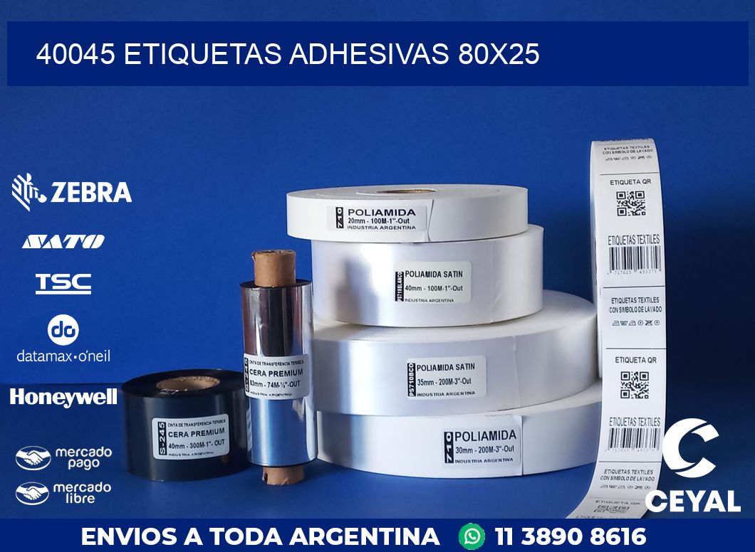 40045 ETIQUETAS ADHESIVAS 80X25