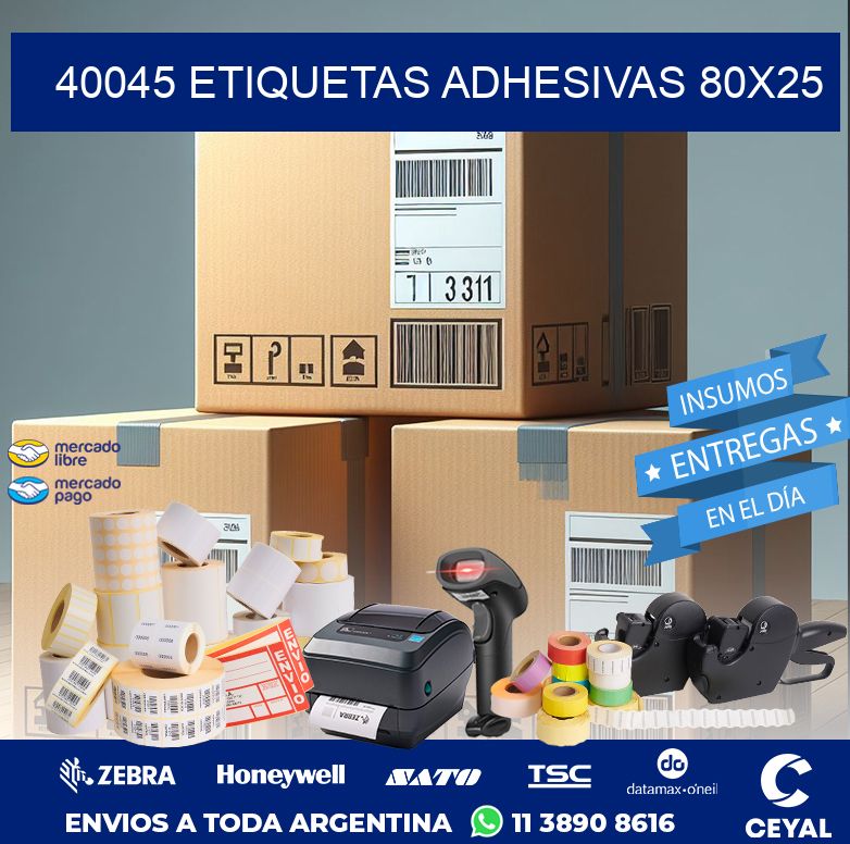 40045 ETIQUETAS ADHESIVAS 80X25