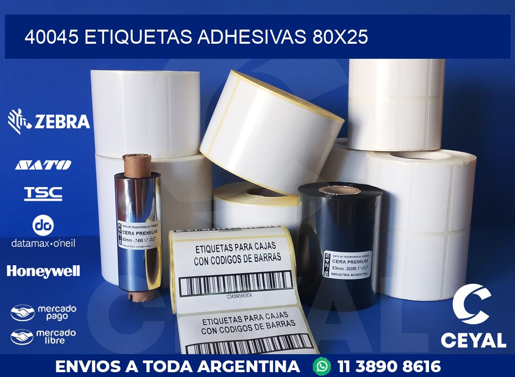 40045 ETIQUETAS ADHESIVAS 80X25