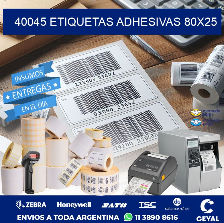 40045 ETIQUETAS ADHESIVAS 80X25