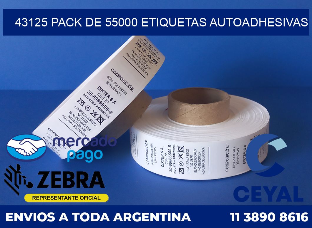 43125 PACK DE 55000 ETIQUETAS AUTOADHESIVAS