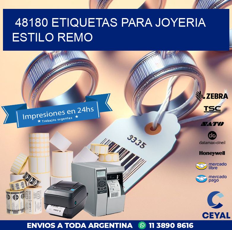 48180 ETIQUETAS PARA JOYERIA ESTILO REMO