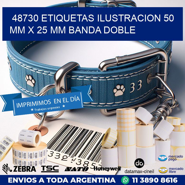 48730 ETIQUETAS ILUSTRACION 50 MM X 25 MM BANDA DOBLE