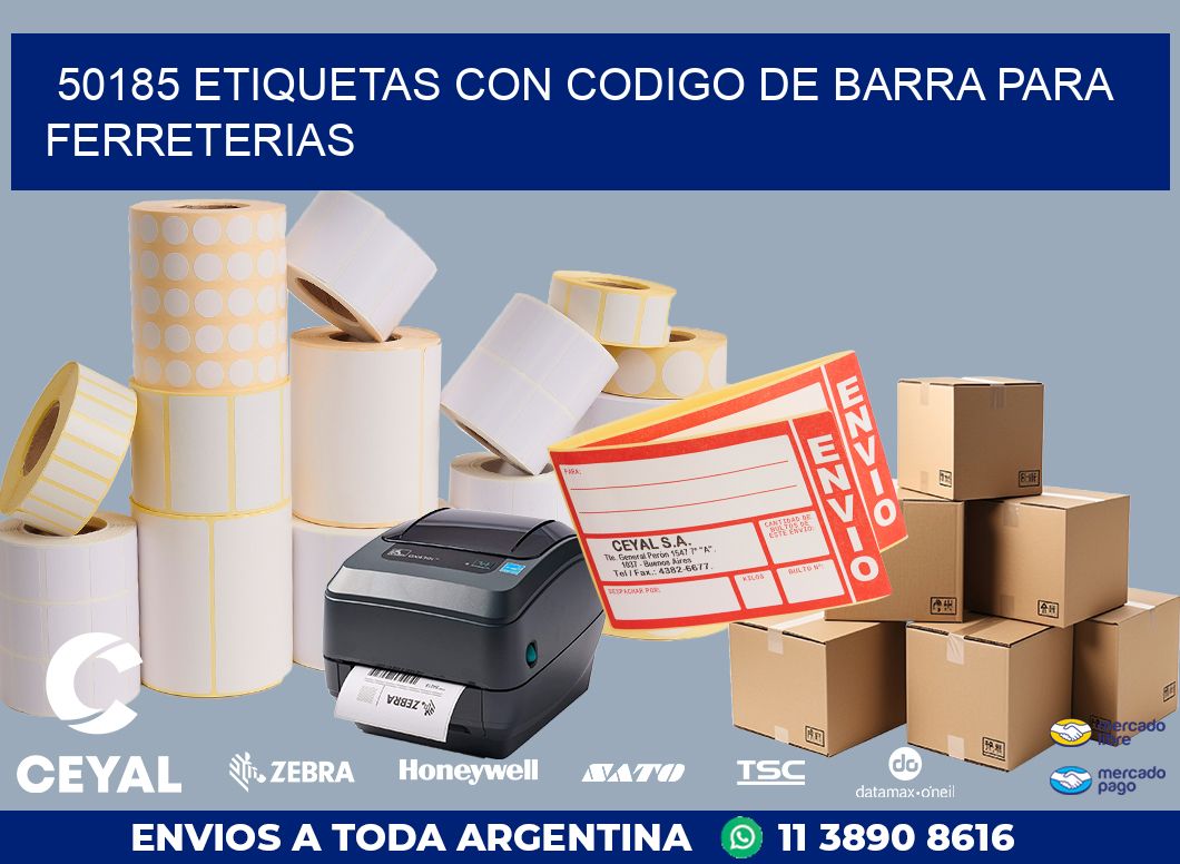 50185 ETIQUETAS CON CODIGO DE BARRA PARA FERRETERIAS