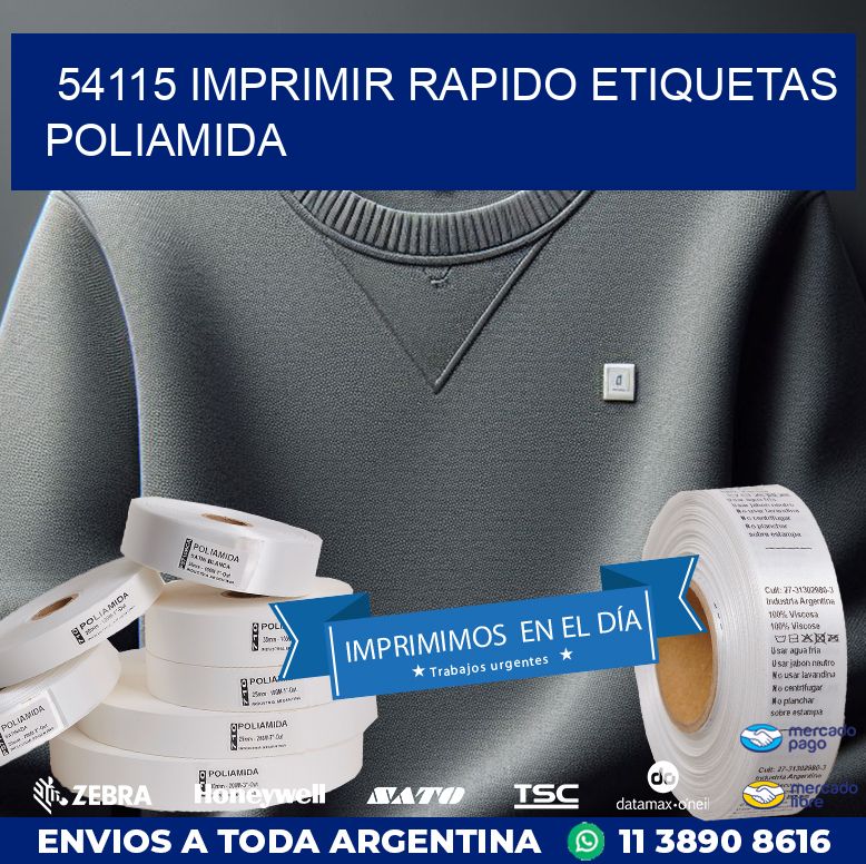 54115 IMPRIMIR RAPIDO ETIQUETAS POLIAMIDA