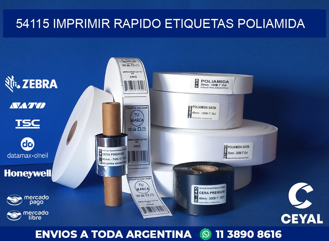 54115 IMPRIMIR RAPIDO ETIQUETAS POLIAMIDA