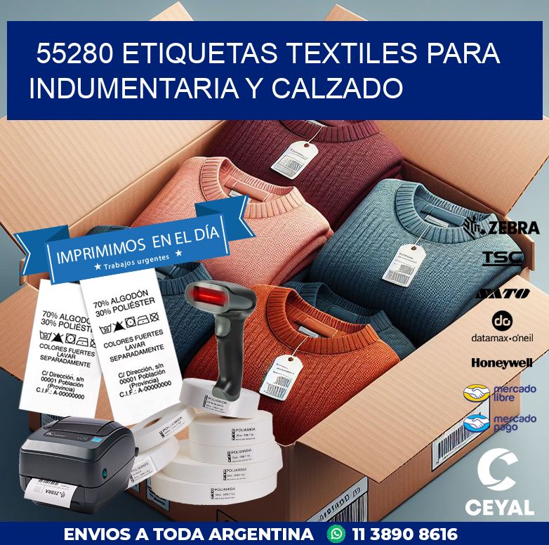 55280 ETIQUETAS TEXTILES PARA INDUMENTARIA Y CALZADO