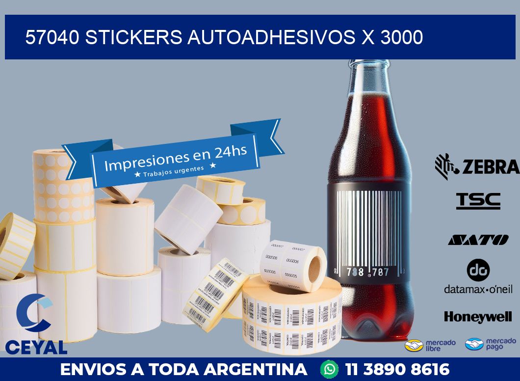 57040 STICKERS AUTOADHESIVOS X 3000