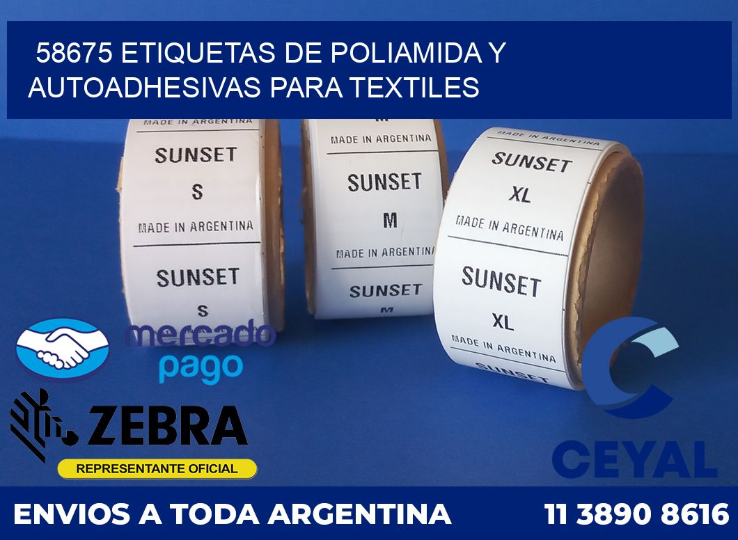 58675 ETIQUETAS DE POLIAMIDA Y AUTOADHESIVAS PARA TEXTILES