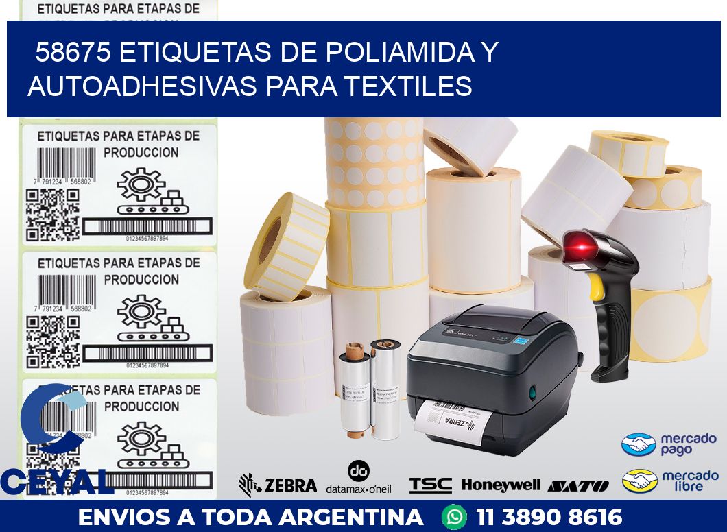 58675 ETIQUETAS DE POLIAMIDA Y AUTOADHESIVAS PARA TEXTILES