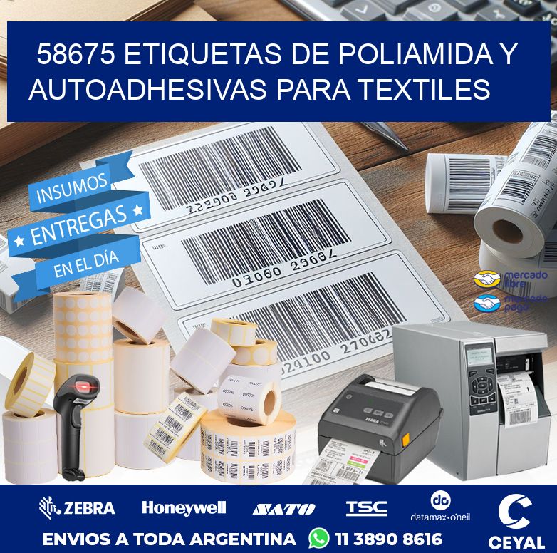 58675 ETIQUETAS DE POLIAMIDA Y AUTOADHESIVAS PARA TEXTILES