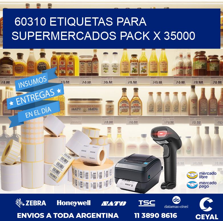 60310 ETIQUETAS PARA SUPERMERCADOS PACK X 35000