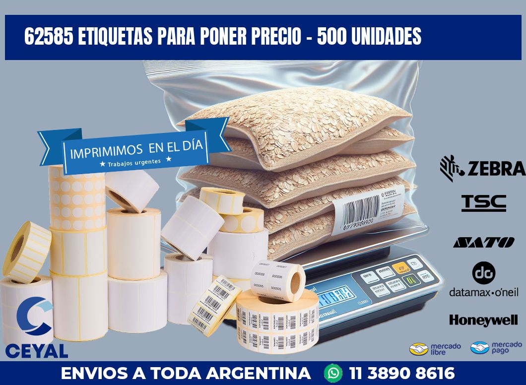 62585 ETIQUETAS PARA PONER PRECIO - 500 UNIDADES