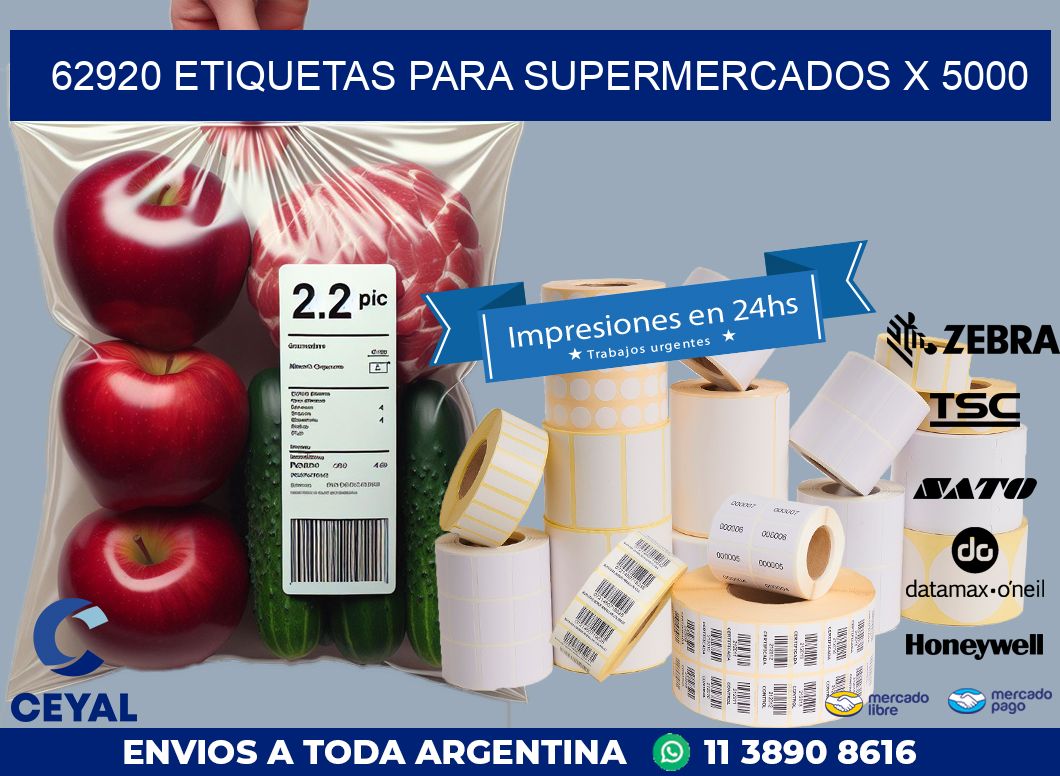 62920 ETIQUETAS PARA SUPERMERCADOS X 5000