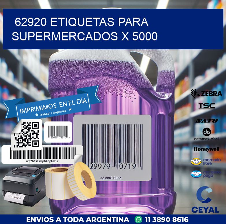 62920 ETIQUETAS PARA SUPERMERCADOS X 5000