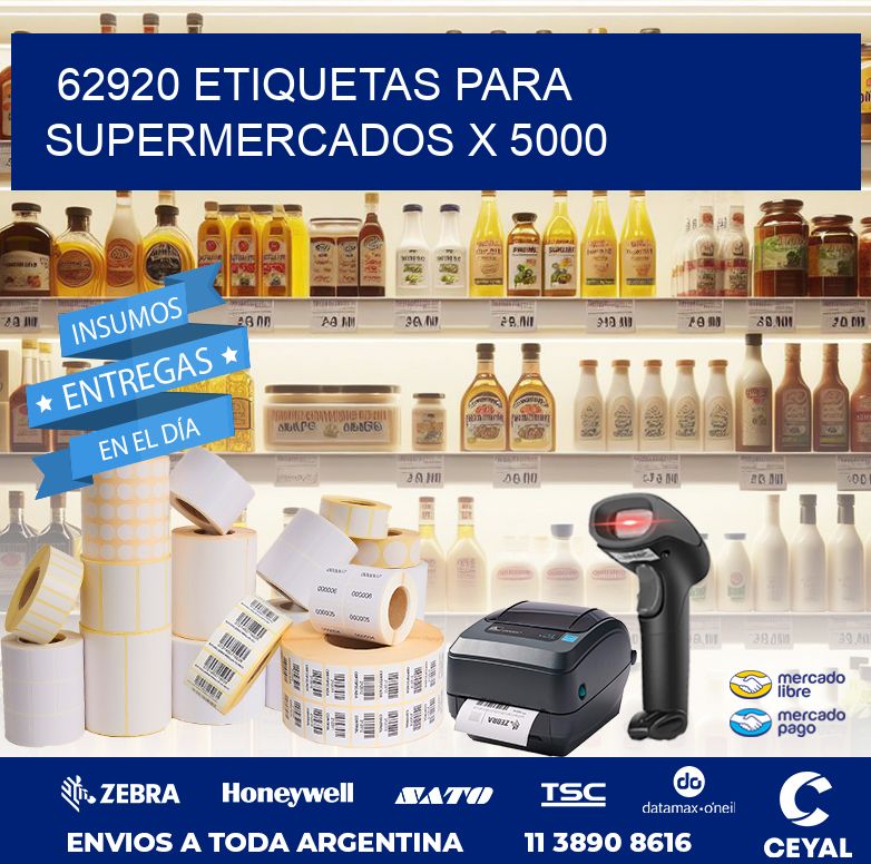 62920 ETIQUETAS PARA SUPERMERCADOS X 5000